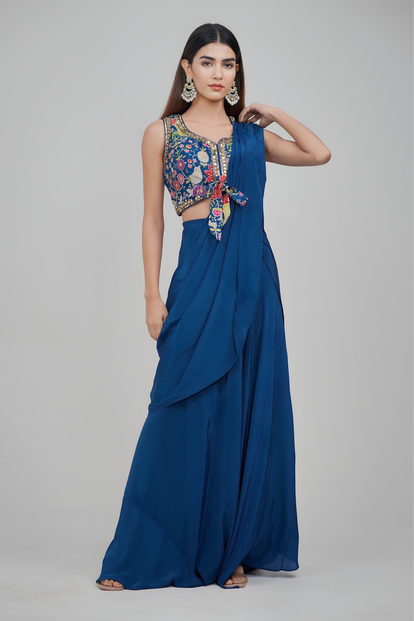 Midnight Luxe Embellished Drape Saree