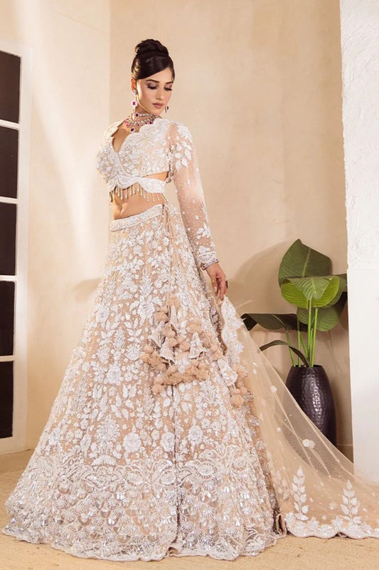 Ethereal Skin-Toned Embroidered Lehenga Choli