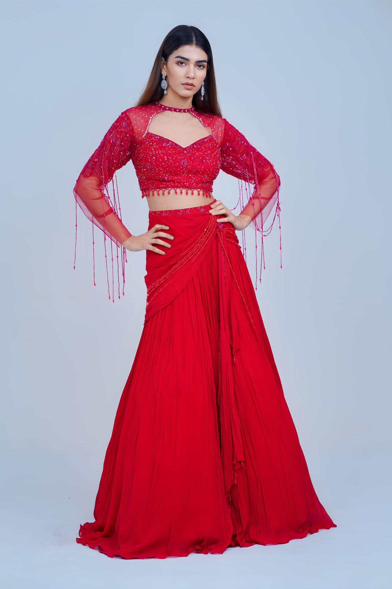 Scarlet Dream Indo Western Lehenga