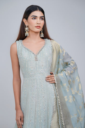 Traditional Charm Lakhnavi Anarkali Set