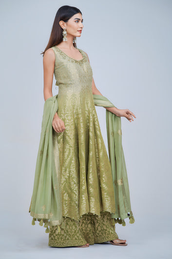 Girly Banarasi Anarkali Suit Set