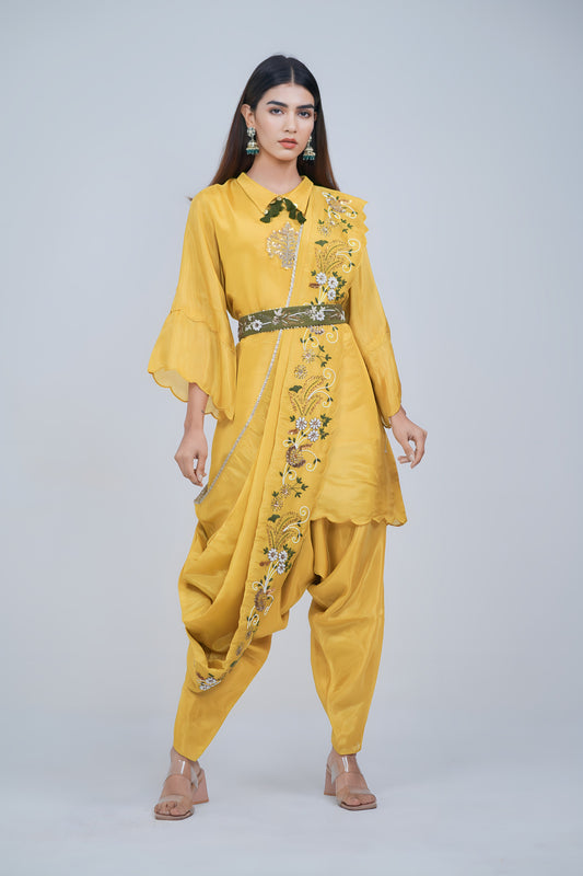 Embellished Ethnic Wear With Drape