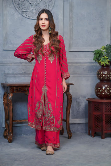 Pakistani Ethnic Achkan In Digital Pink Perfection