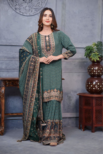 Pakistani Elegant Digital Printed Garara Suit