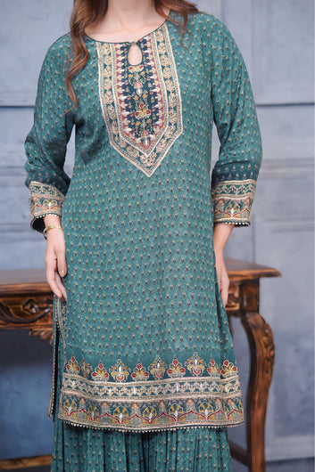 Pakistani Elegant Digital Printed Garara Suit