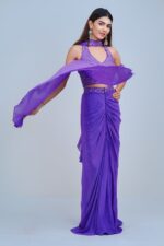 Glamorous Halter Neck Pleated Skirt Set