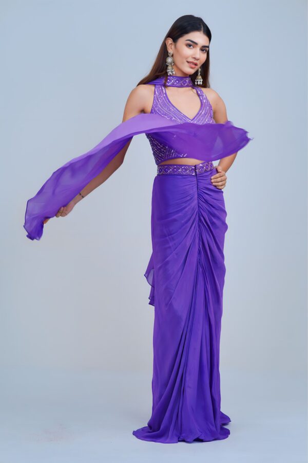 Glamorous Halter Neck Pleated Skirt Set