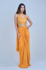 Glamorous Halter Neck Pleated Skirt Set