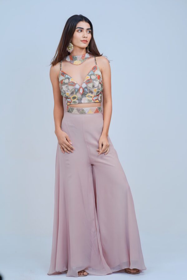 Pastel Charm Mirror-Work Co-Ord Set