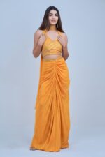 Glamorous Halter Neck Pleated Skirt Set
