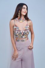 Pastel Charm Mirror-Work Co-Ord Set