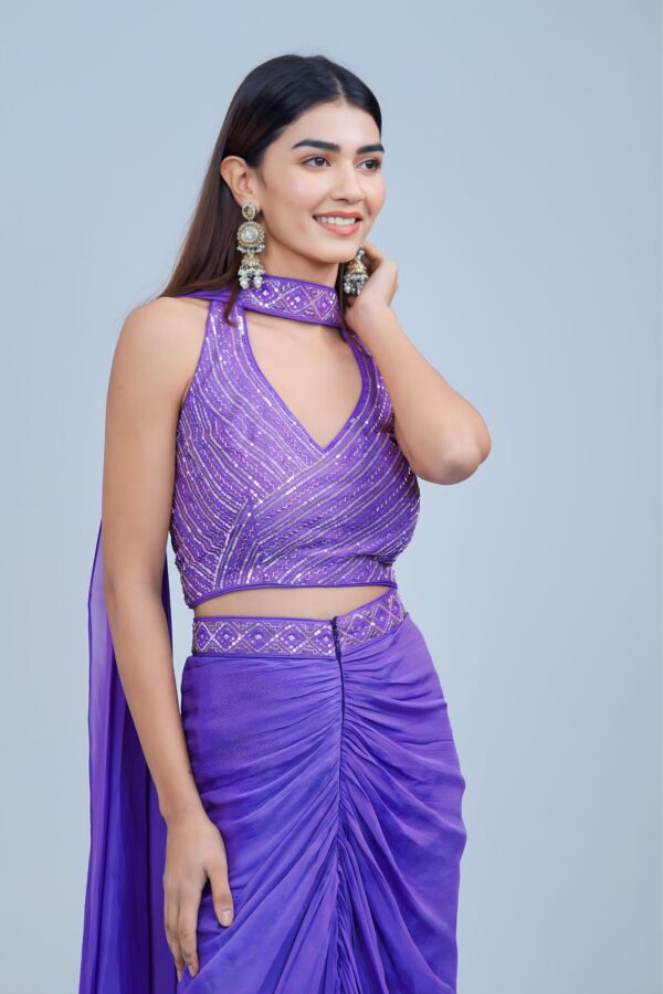 Glamorous Halter Neck Pleated Skirt Set