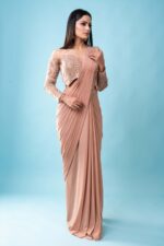 Off Shoulder Pre Draped Saree