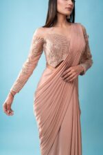 Off Shoulder Pre Draped Saree