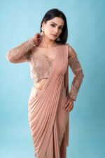 Off Shoulder Pre Draped Saree