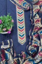 Heritage Banarasi Suit in Organic Silk with Multi Jamdani Weaving