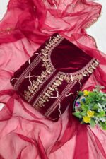 Hand Stitched Micro Velvet Pakistani Suit