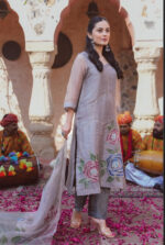 Silver Grey embroidered kurta set