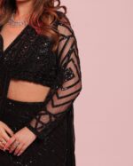 Black shaded lehenga cum saree