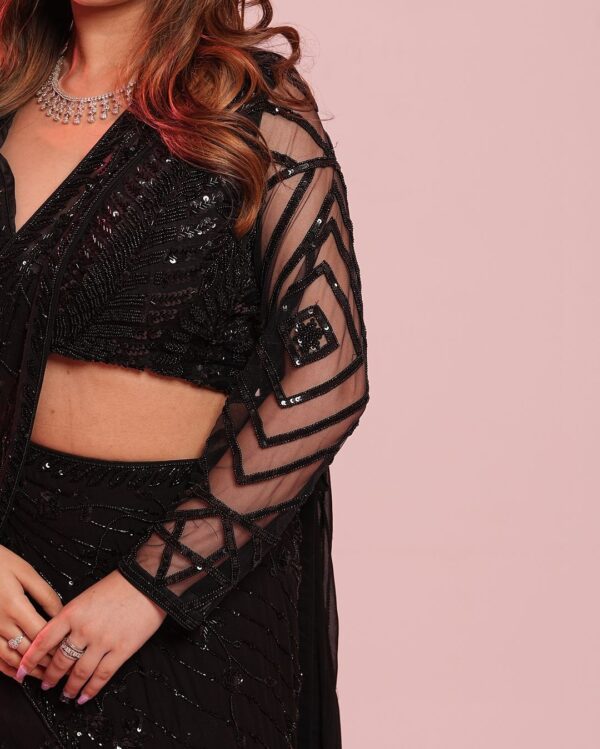 Black shaded lehenga cum saree