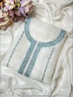 Elegant Handcrafted unstiched shirt with digital floral dupatta