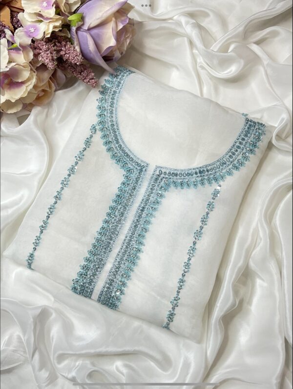 Elegant Handcrafted unstiched shirt with digital floral dupatta