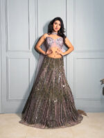 Green and pink hued girly lehenga choli