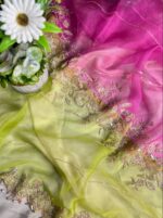 Bright Green Shaded Unstiched Pakistani Suit