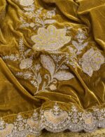 Fluorescent Shaded Kottri Velvet Suit with Embroidered Odhani