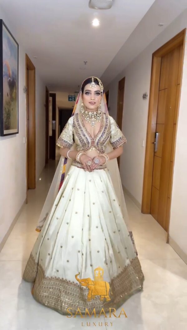 Traditional Silk Lehenga Choli with Net Dupatta