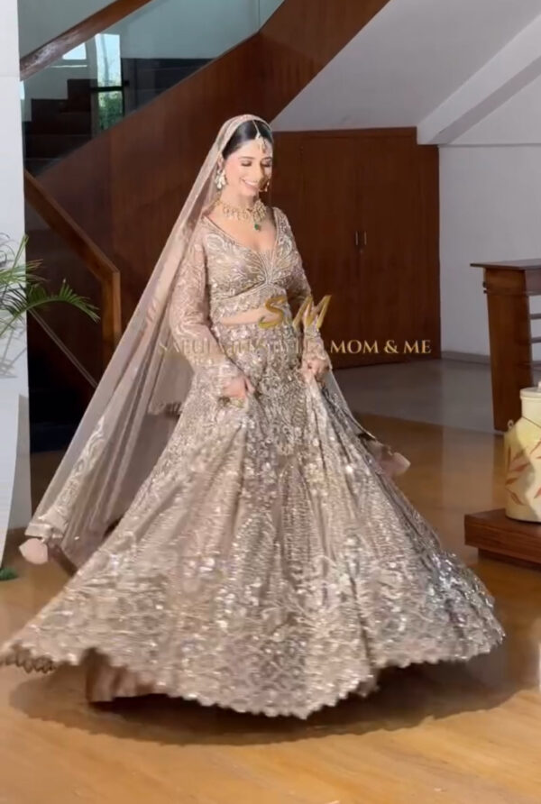 Dreamy Light Gold Fairy Lehenga Set