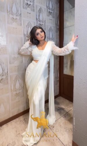 Elegant White Drape Saree