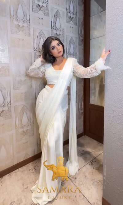 Elegant White Drape Saree