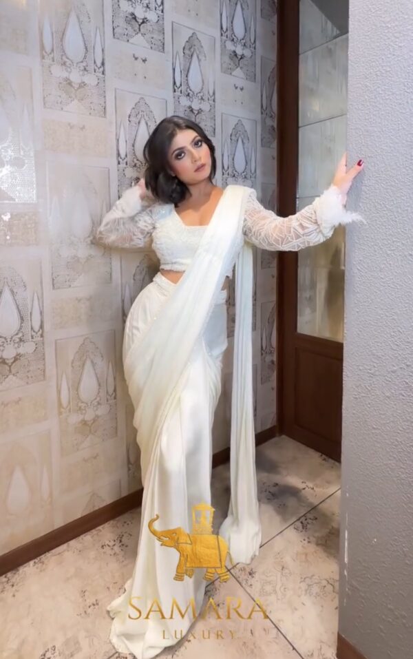 Elegant White Drape Saree