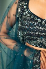 Royal Blue Hued Embroided Lehenga Choli With Dupatta