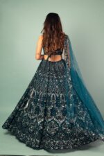 Royal Blue Hued Embroided Lehenga Choli With Dupatta