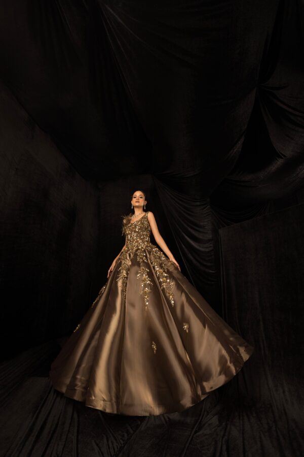 Copper Embroided Ball Gown