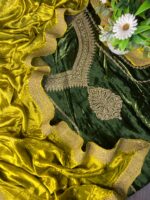 Pakistani Micro Velvet Suit with Golden Dori & Contrasted Dupatta