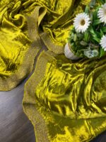 Pakistani Micro Velvet Suit with Golden Dori & Contrasted Dupatta