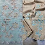 Organza Pakistani Suit with Floral Cutwork & Contrasted Dupatta