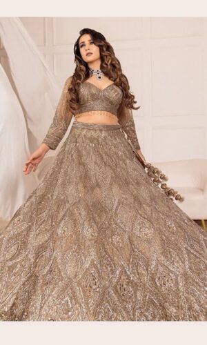Enchanting Light Gold Fairy Lehenga Set