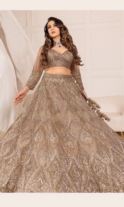 Enchanting Light Gold Fairy Lehenga Set