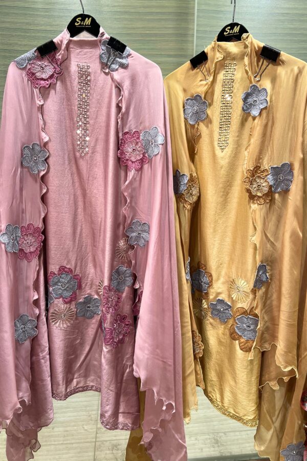 Graceful Handloom Cotton Suit with Organza Scalloped Dupatta