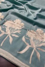 Pakistani Pure Pashmina Unstitched Suit with Handcrafted Kashmiri Borders