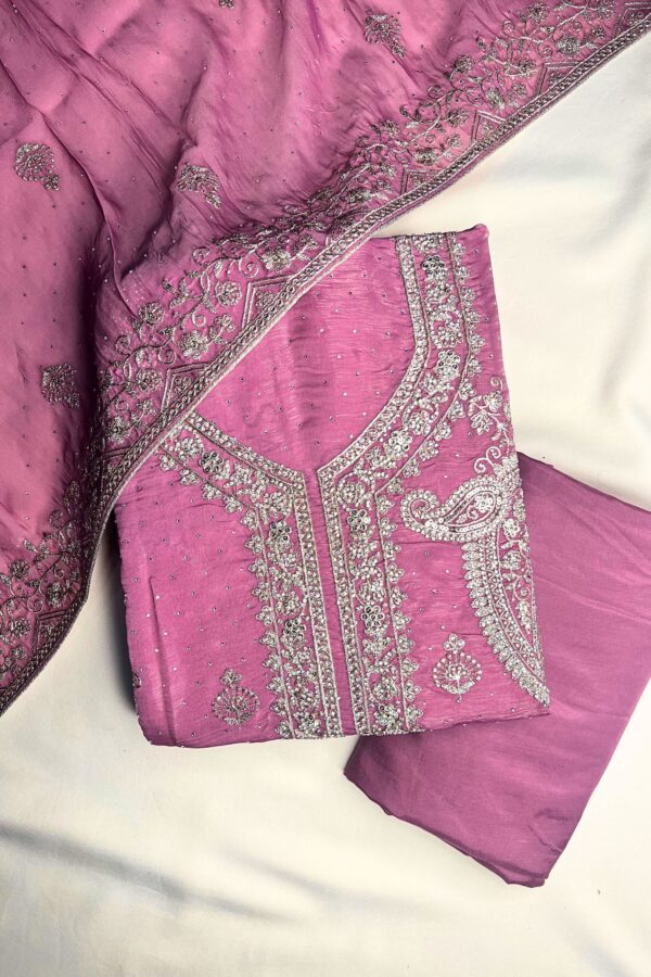 Organza Pakistani Suits with Silver Embroidery