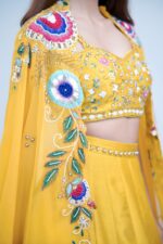 Bold Elegance Indo Western Style Lehenga with Hand Resham Embroidery