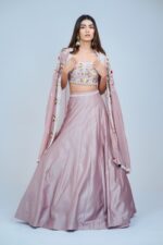 Sunshine Glam Indo Western Lehenga with Intricate Embroidered Cape Set