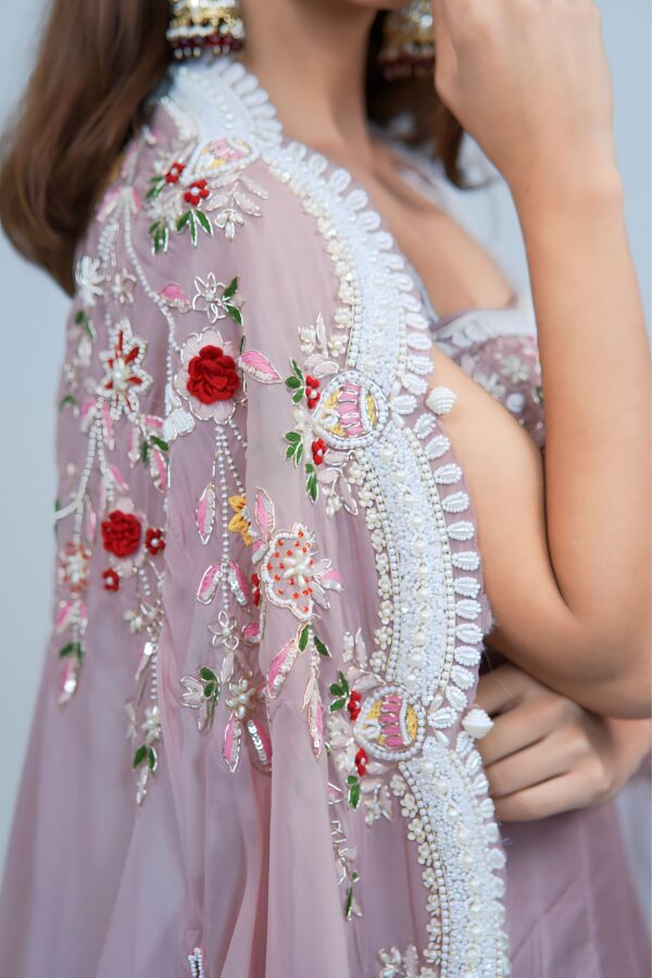 Sunshine Glam Indo Western Lehenga with Intricate Embroidered Cape Set