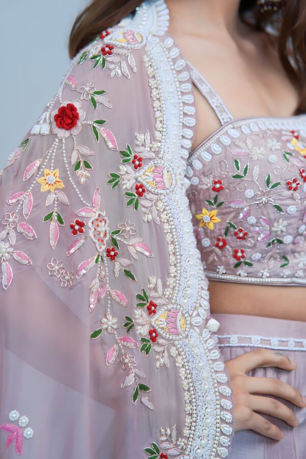 Sunshine Glam Indo Western Lehenga with Intricate Embroidered Cape Set