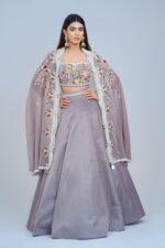 Sunshine Glam Indo Western Lehenga with Intricate Embroidered Cape Set